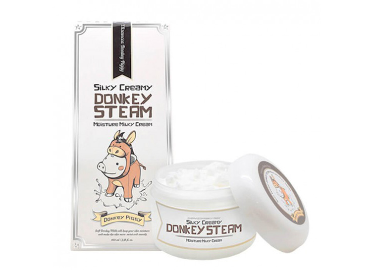 Корейский крем для лица паровой из ОСЛИНОГО МОЛОКА Elizavecca Silky Creamy Donkey Steam Moisture Milky 100 мл. КУПИТЬ КОРЕЙСКИЙ КРЕМ
