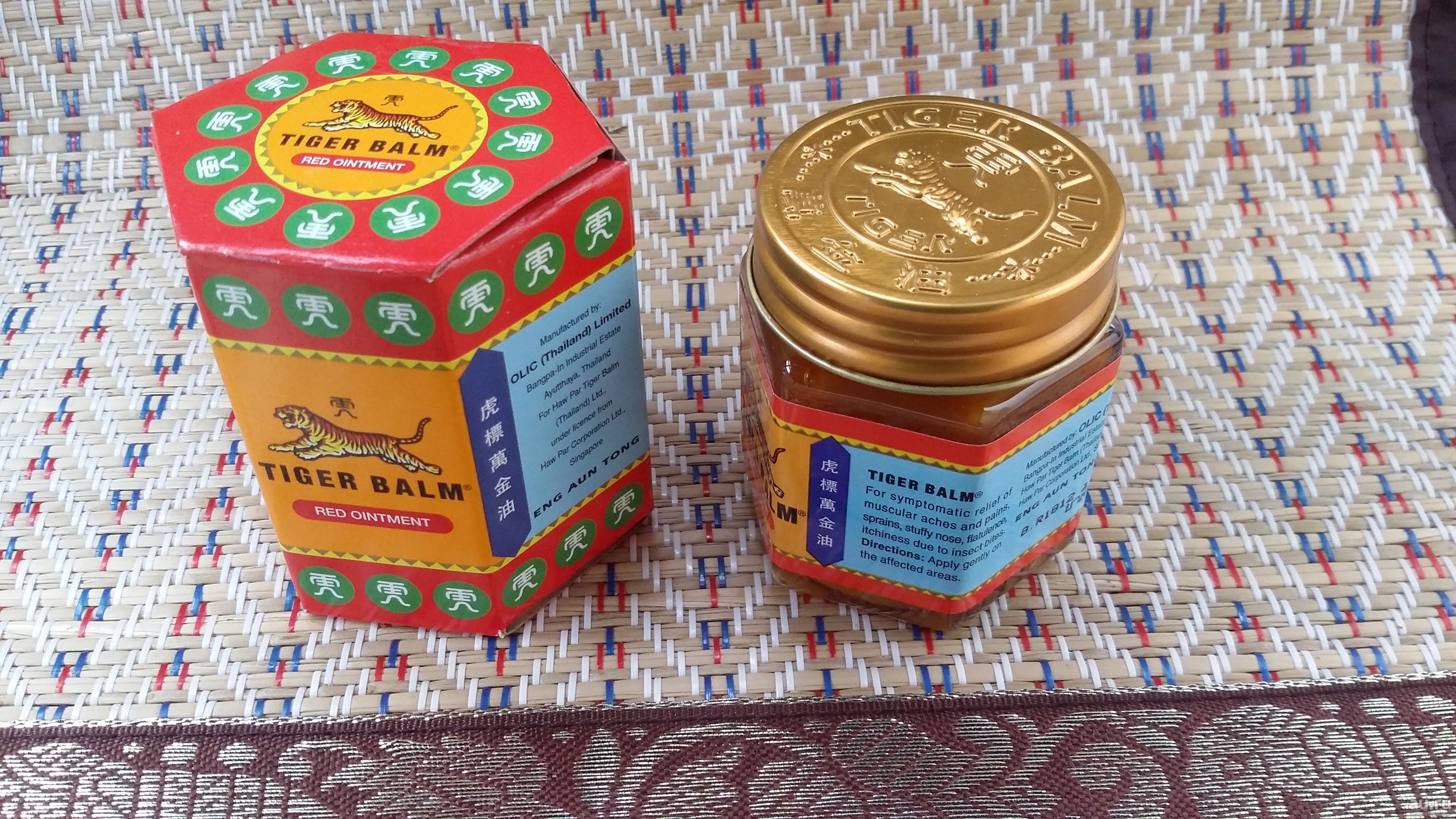 Натуральный Тайский красный Тигровый бальзам Tiger Balm Red Ointment купить в Москве и Московской области.