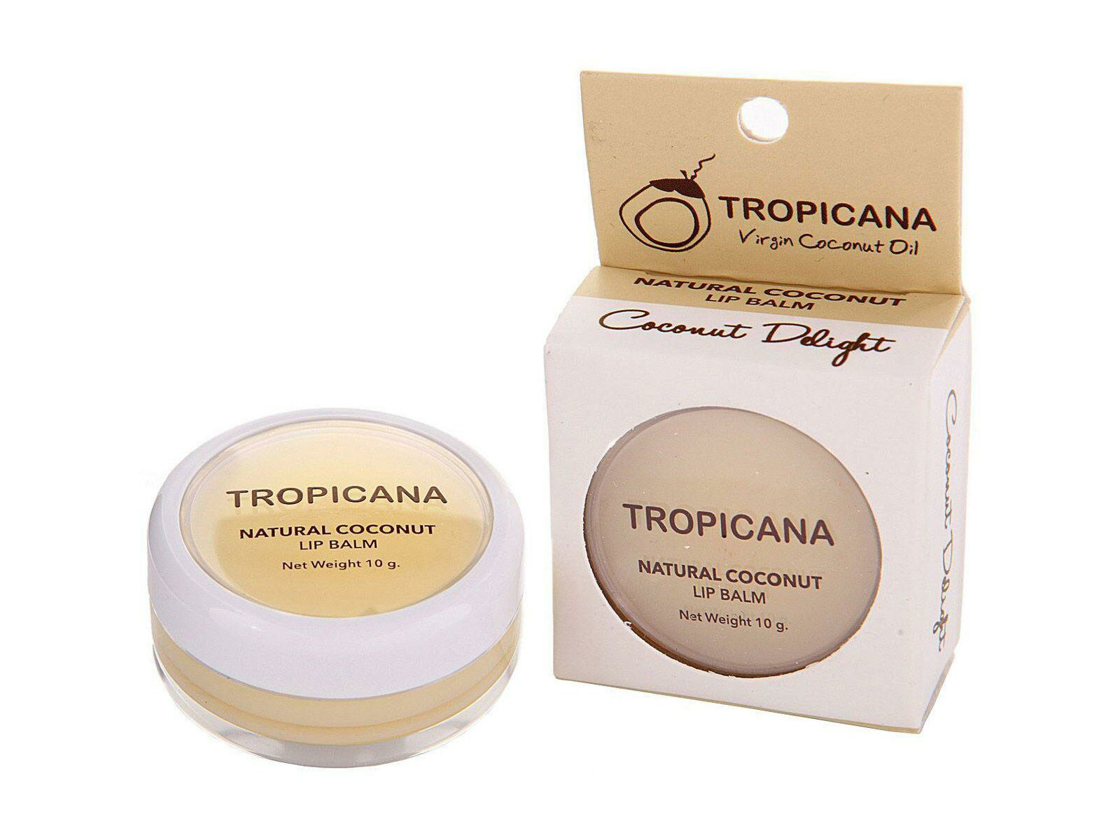 Тайский бальзам для губ Кокос Tropicana Natural Coconut Lip Balm Coconut Delight 10 гр. БАЛЬЗАМ ДЛЯ ГУБ ИЗ ТАЙЛАНДА КОКОС