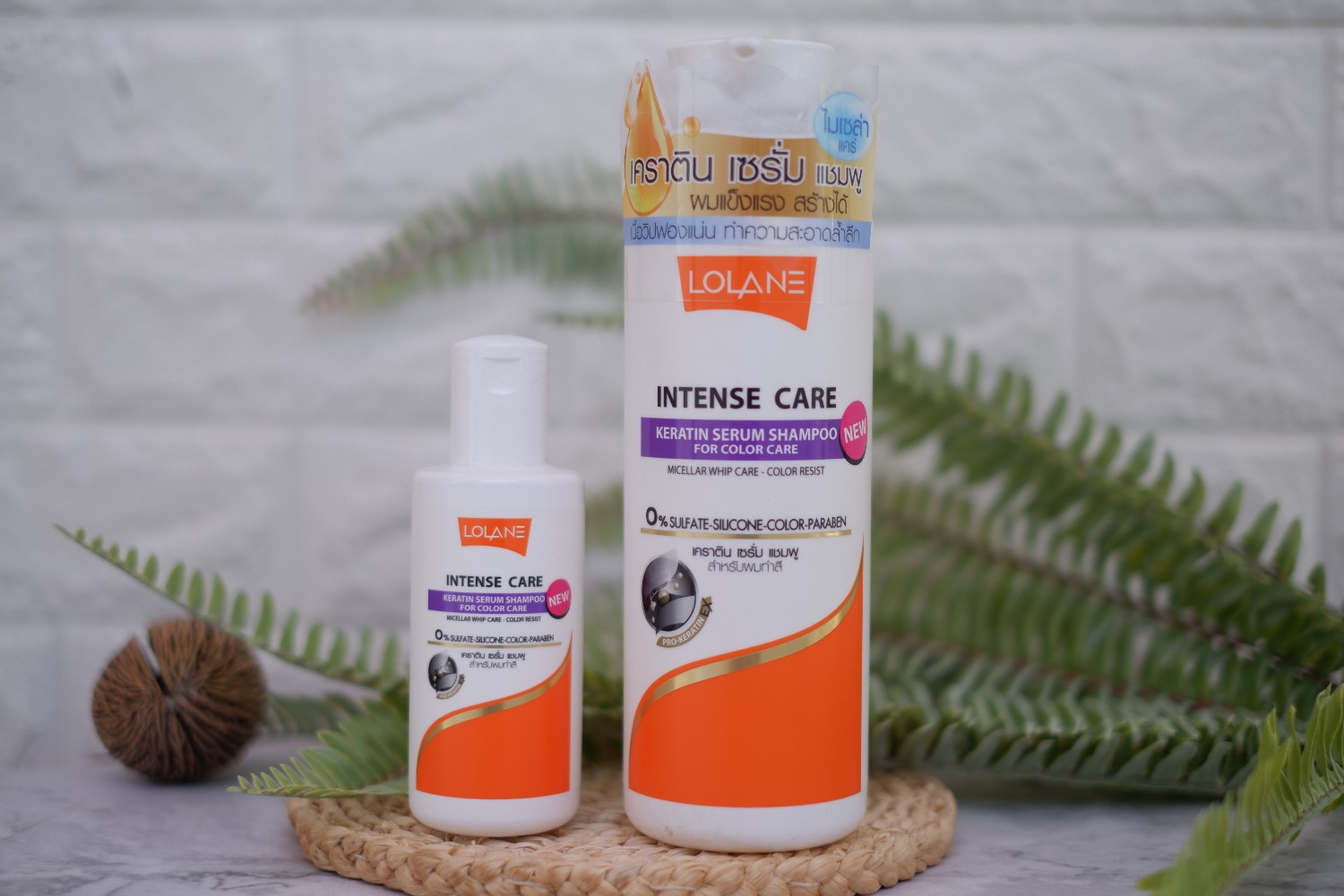 Тайский шампунь для ухода за окрашенными волосами Lolane INTENSE CARE Keratin Serum Shampoo For Color Care 100 мл. тайские шампуни лолан натура